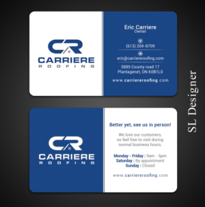 Business Card Design by SL Designer for Carriere Roofing | Design: #15984754