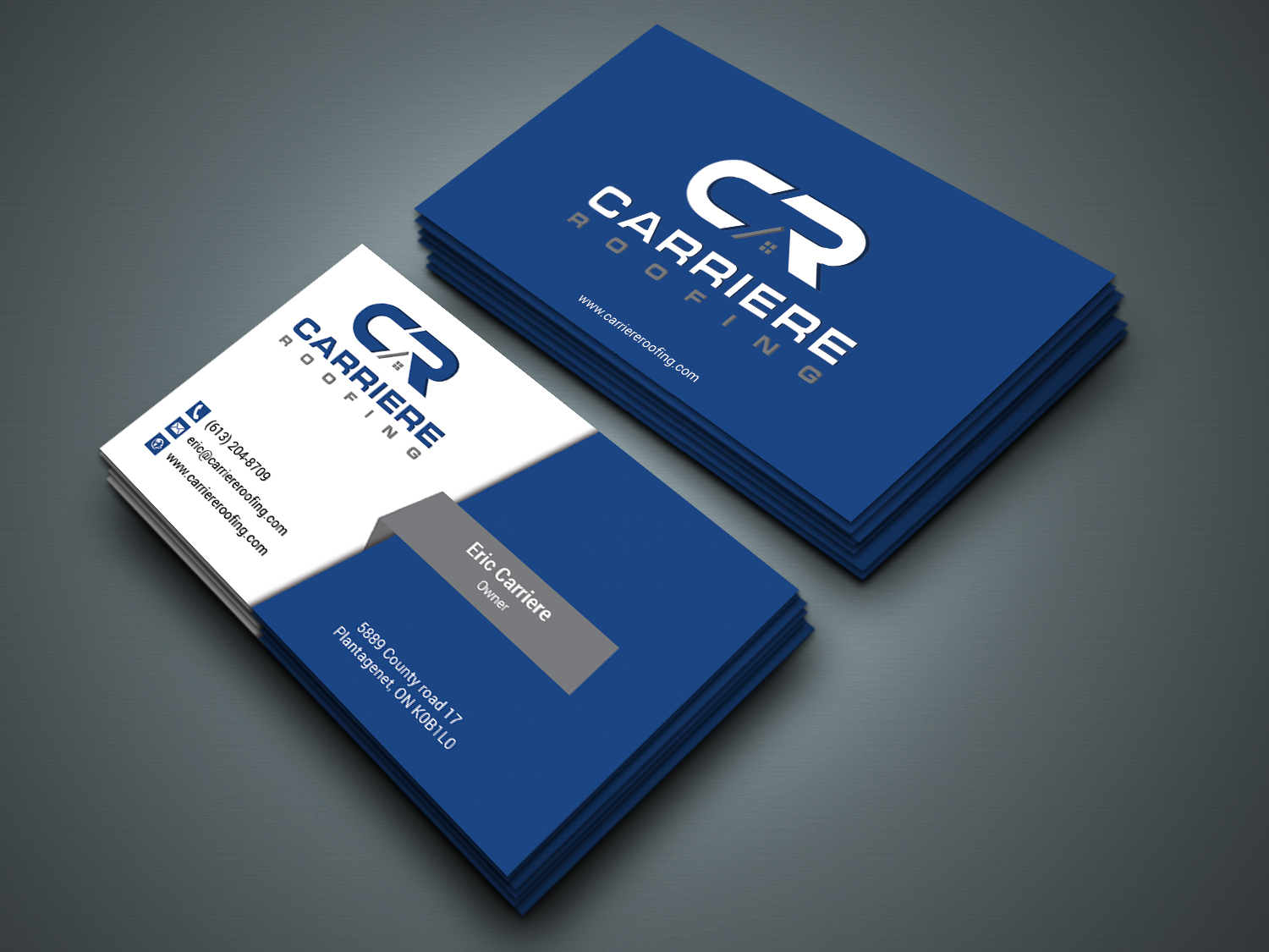 Business Card Design by zahidrabby.bigc for Carriere Roofing | Design #16025413