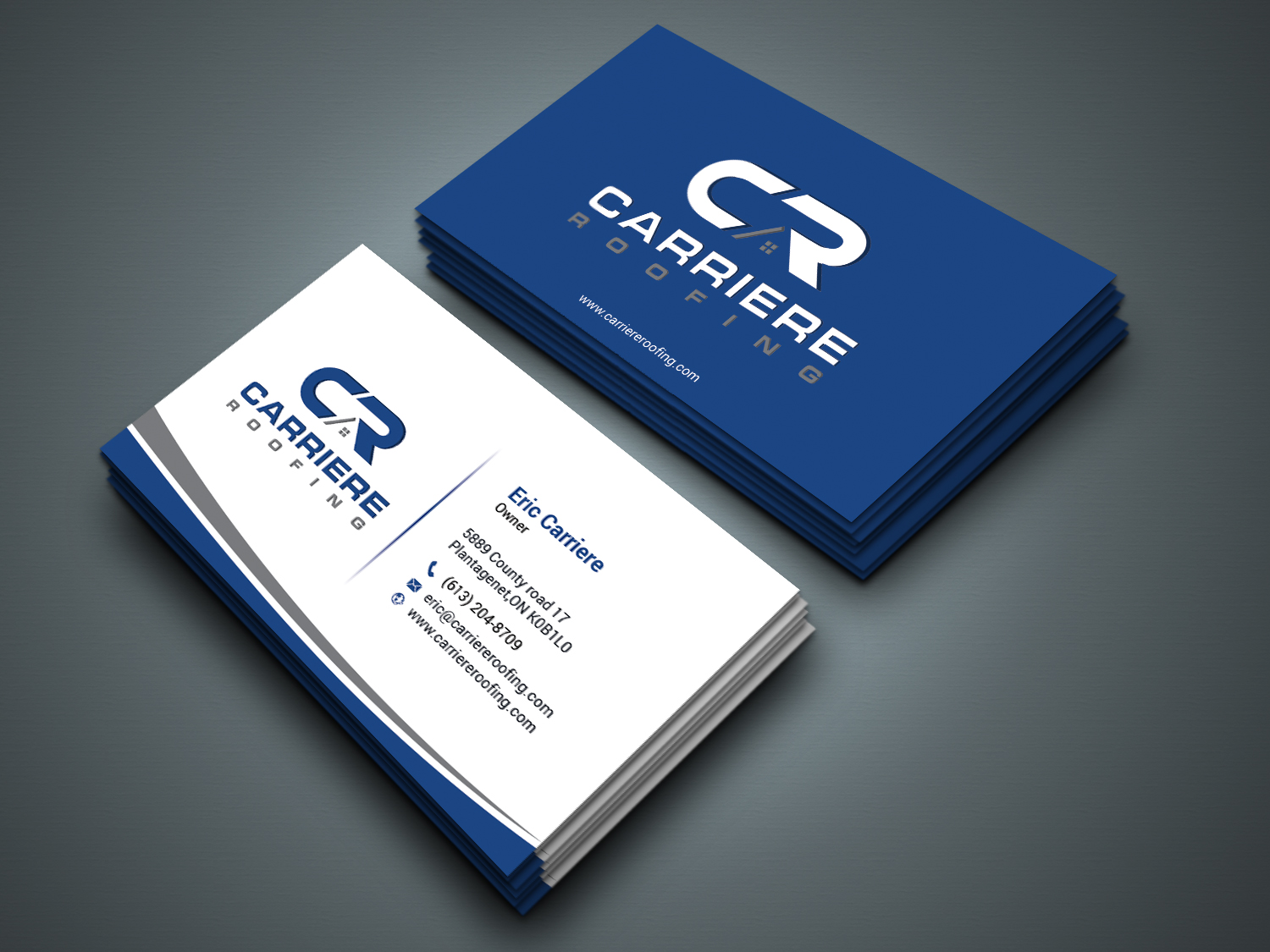 Business Card Design by zahidrabby.bigc for Carriere Roofing | Design #16034361