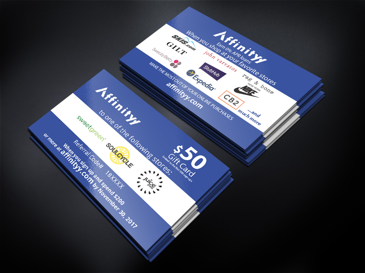 Business Card Design by Sergio Coelho for Affinityy Inc | Design #15969099