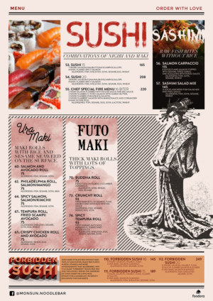 Menu Design by mrmrnjr for Monsun Restaurant AS | Design: #15978912