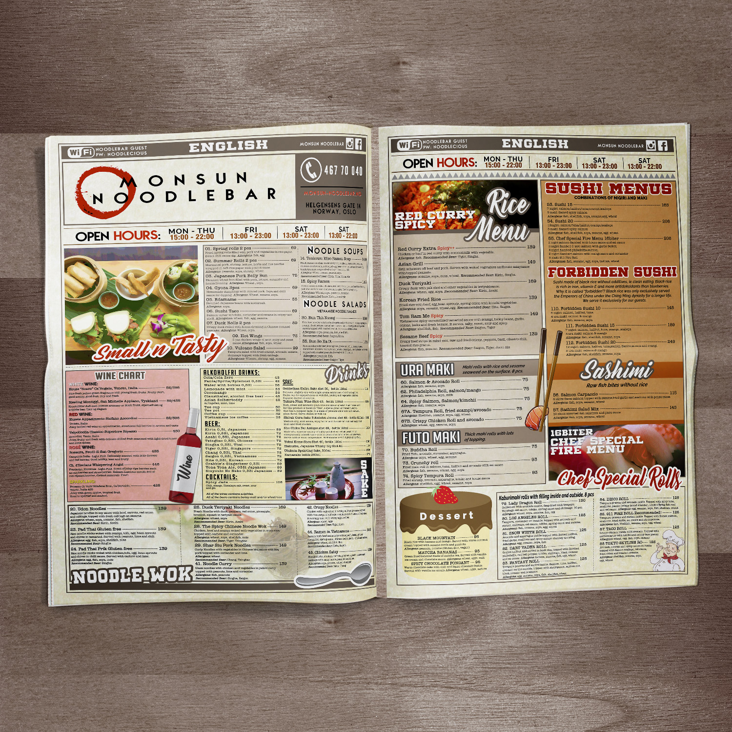 Diseño de Menú por Lesaba Design para Monsun Restaurant AS | Diseño #16034280