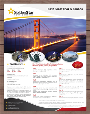 Flyer-Design von Sbss für Golden Star Tour, Inc. | Design: #2639572