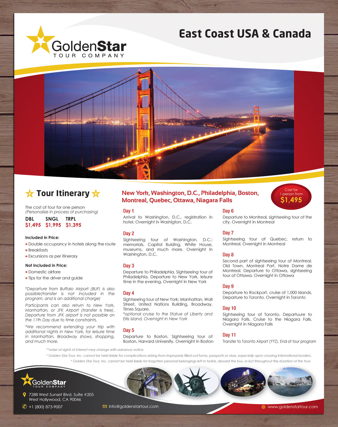 Diseño de Flyer por Sbss para Golden Star Tour, Inc. | Diseño #2639574