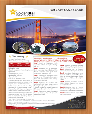 Flyer-Design von Sbss für Golden Star Tour, Inc. | Design: #2644060