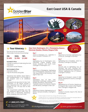 Flyer-Design von Sbss für Golden Star Tour, Inc. | Design: #2644403