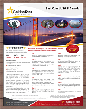 Flyer-Design von Sbss für Golden Star Tour, Inc. | Design: #2644406