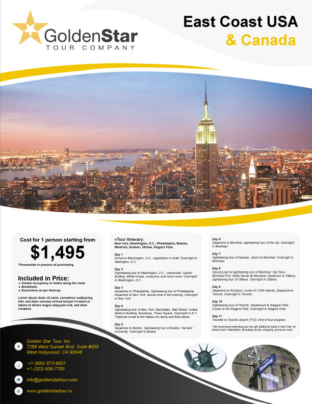 Flyer-Design von FCJ_GRAPHICS für Golden Star Tour, Inc. | Design #2635696