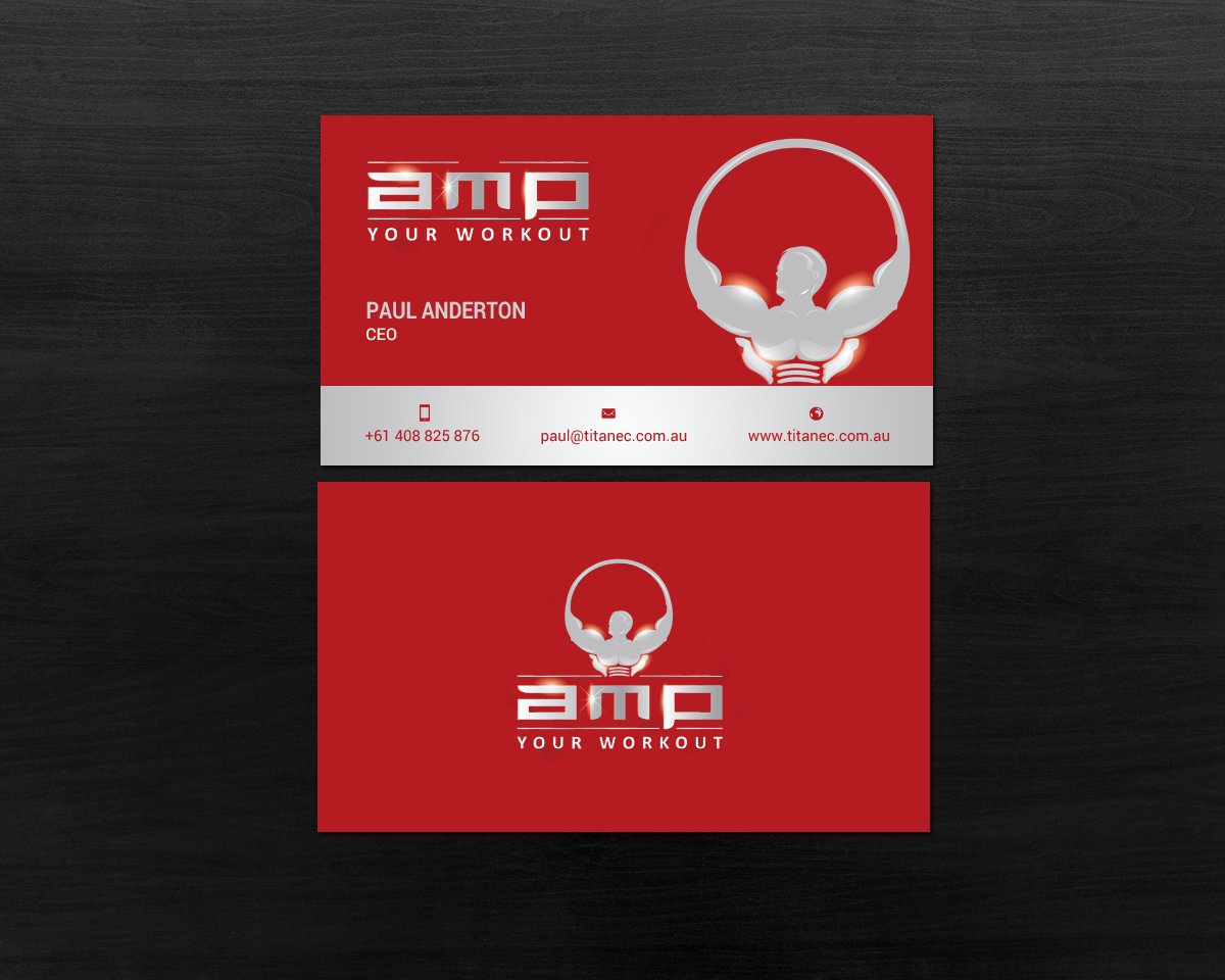 elegant personable gym business card design for titanec gym visiting card design