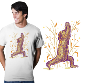 T-shirt designs of Sloths doing different yoga poses.   | T-shirt Design by krizvector