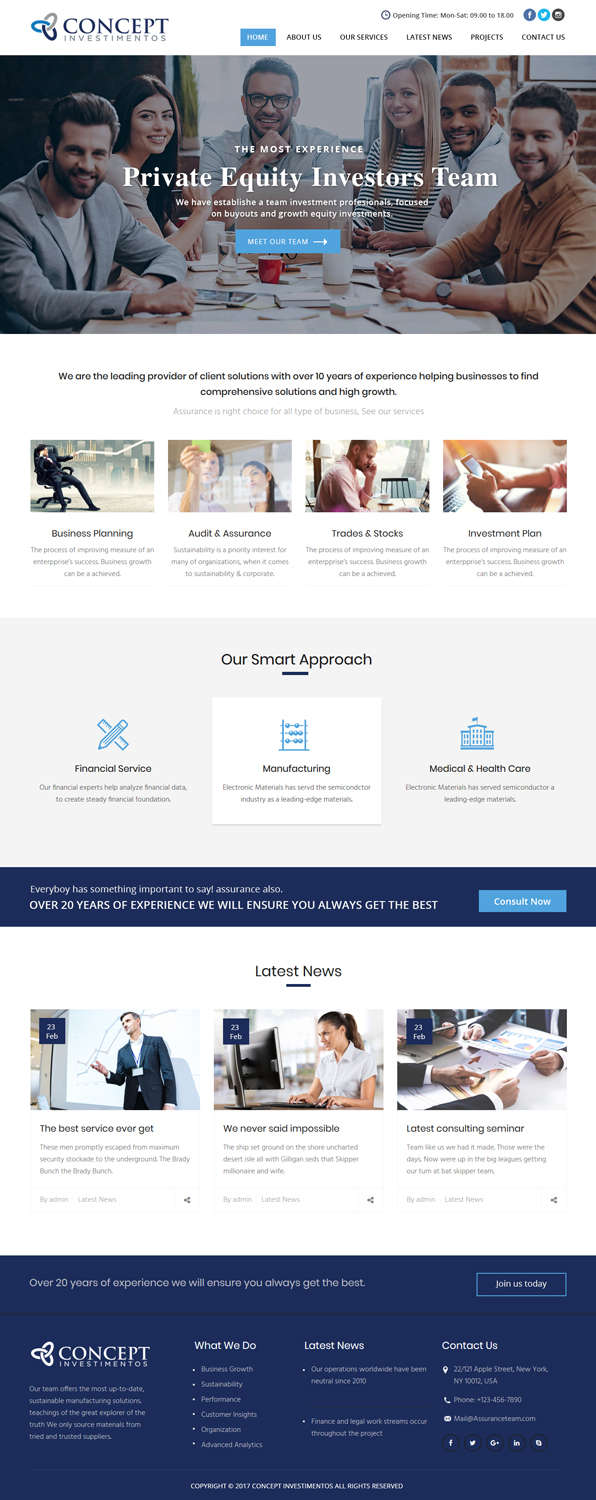 Diseño Web por Xclusive Designers para Concept Investimentos | Diseño #15995603