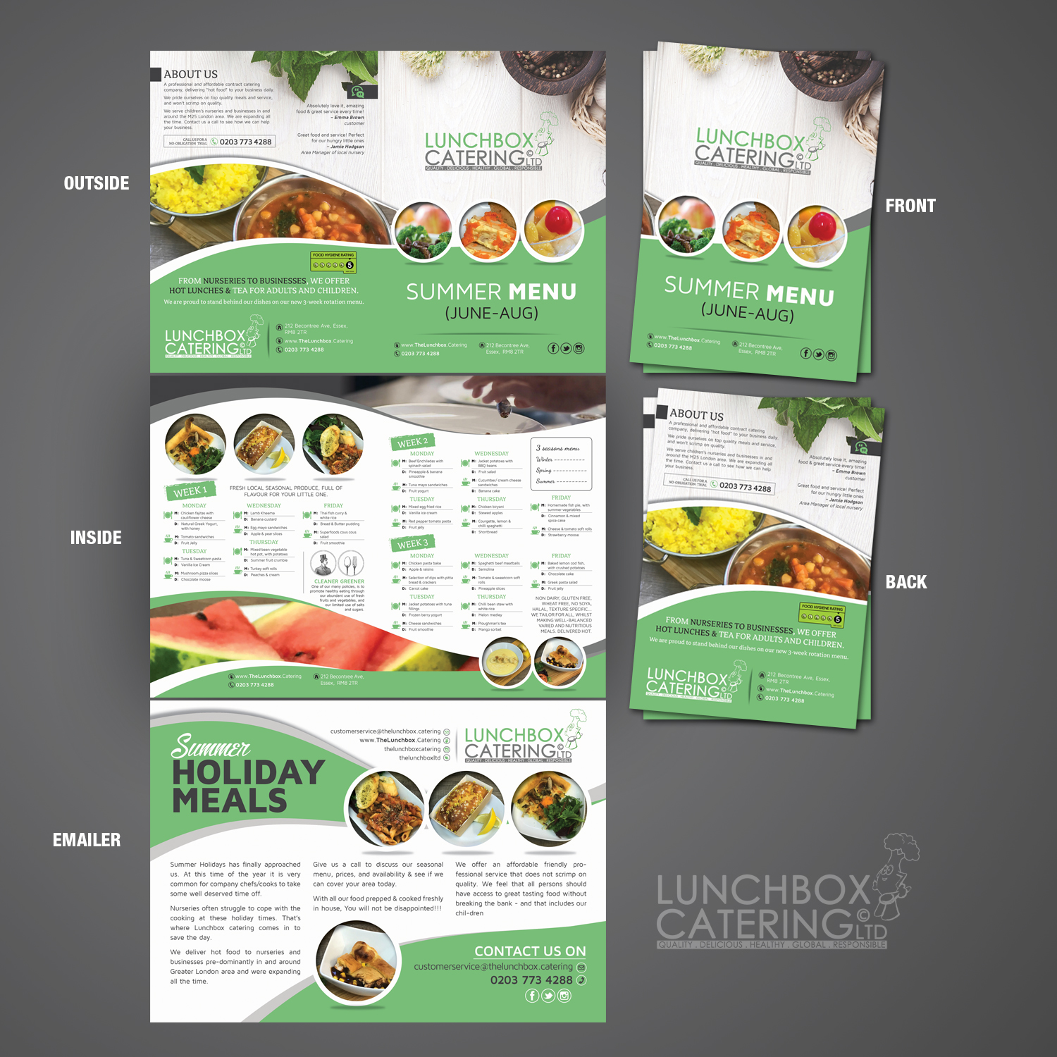 modern professional catering flyer design for lunchbox catering by flyer catering