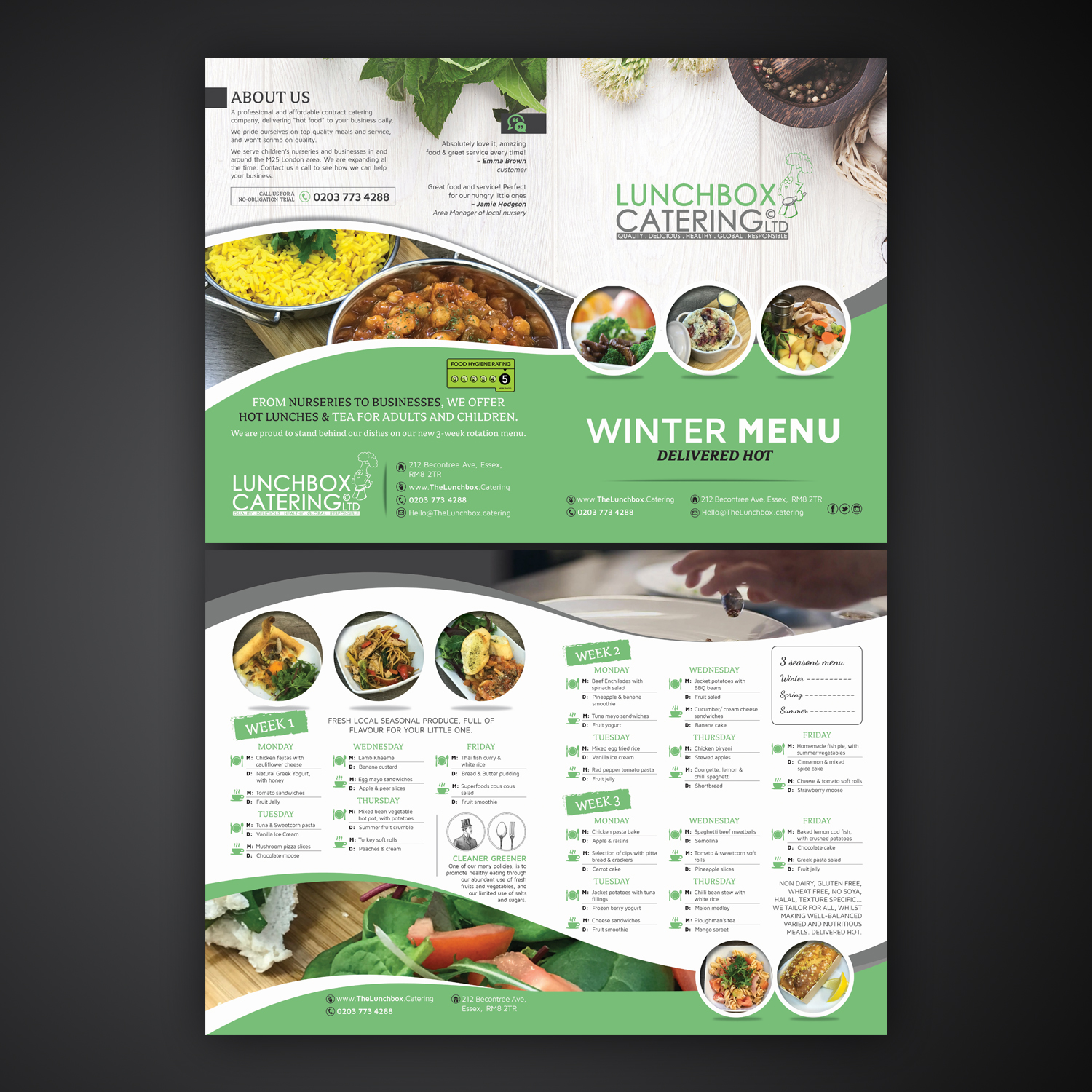 modern professionell catering flyer design für lunchbox catering flyer catering