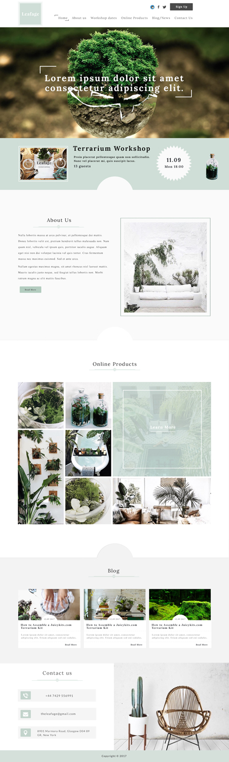 Web Design by mykultsya.myroslava for Leafage | Design #16001988