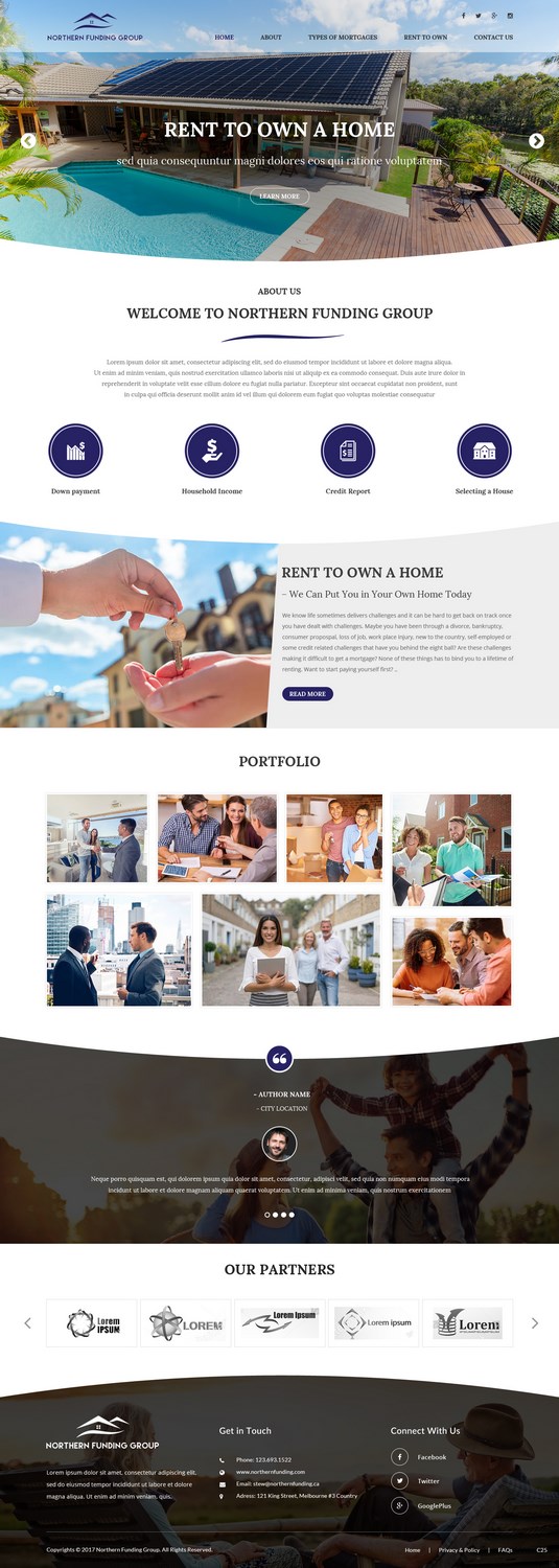 Web Design by pb for Northern Funding Group | Design #16003203