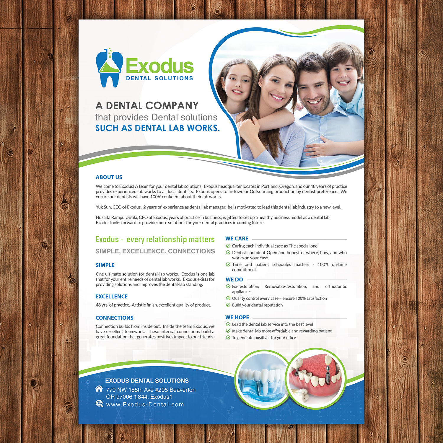 elegant upmarket dental flyer design for exodus dental solution or new business dental flyers