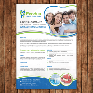 Design de Flyer par debdesign pour Exodus Dental Solutions | Design : #16079643