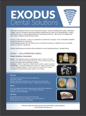 Design de Flyer par Deziners Zone pour Exodus Dental Solutions | Design : #16073575