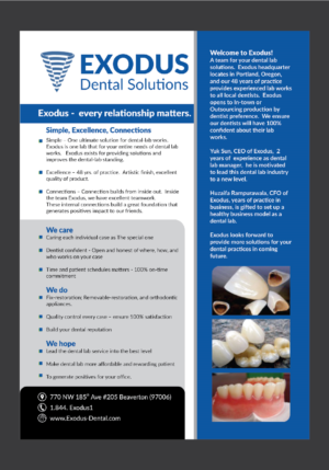 Design de Flyer par Deziners Zone pour Exodus Dental Solutions | Design : #16075028