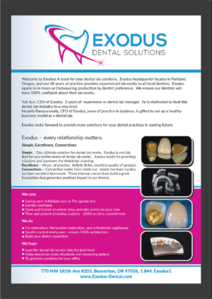 Design de Flyer par Deziners Zone pour Exodus Dental Solutions | Design : #16087071