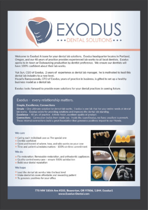 Design de Flyer par Deziners Zone pour Exodus Dental Solutions | Design : #16087138