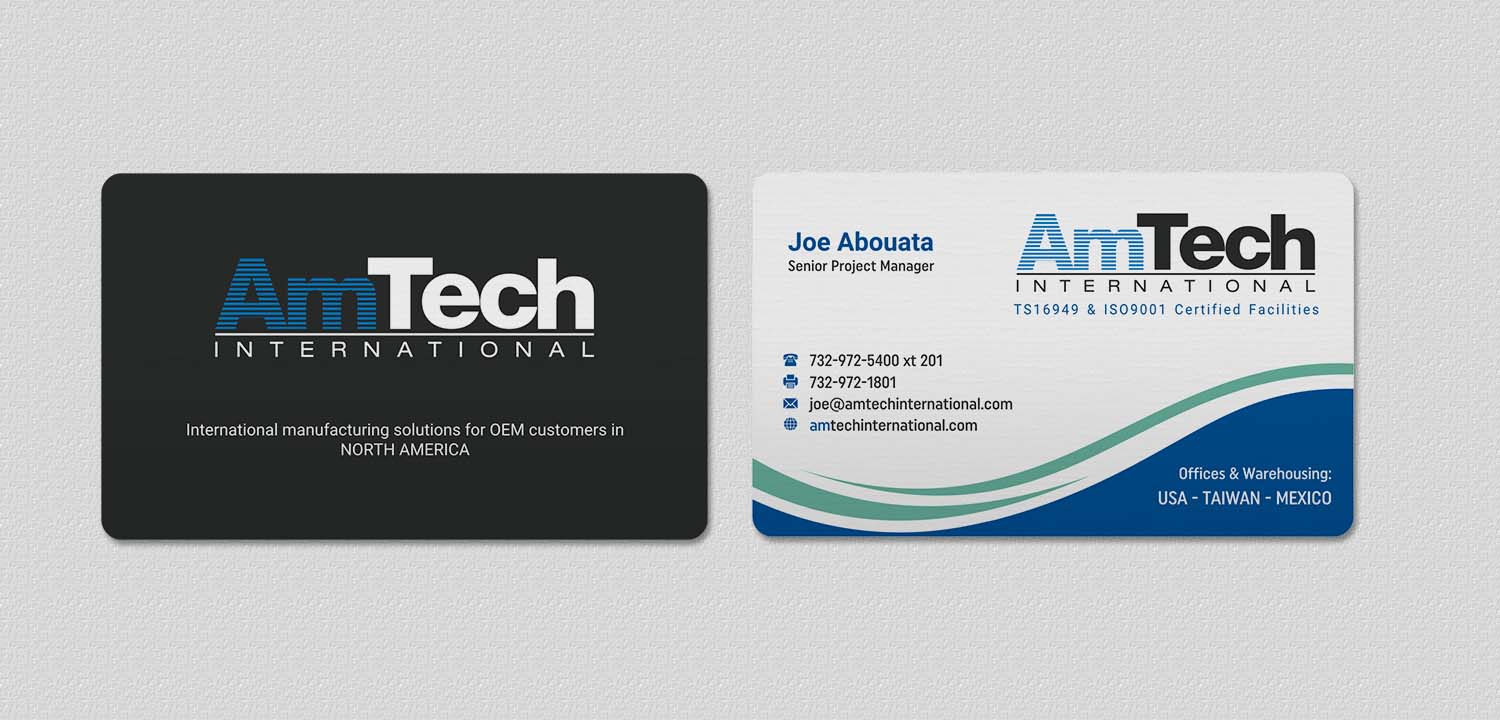Diseño de Tarjeta de Presentación por INDIAN_Ashok para AmTech International | Diseño #16059696
