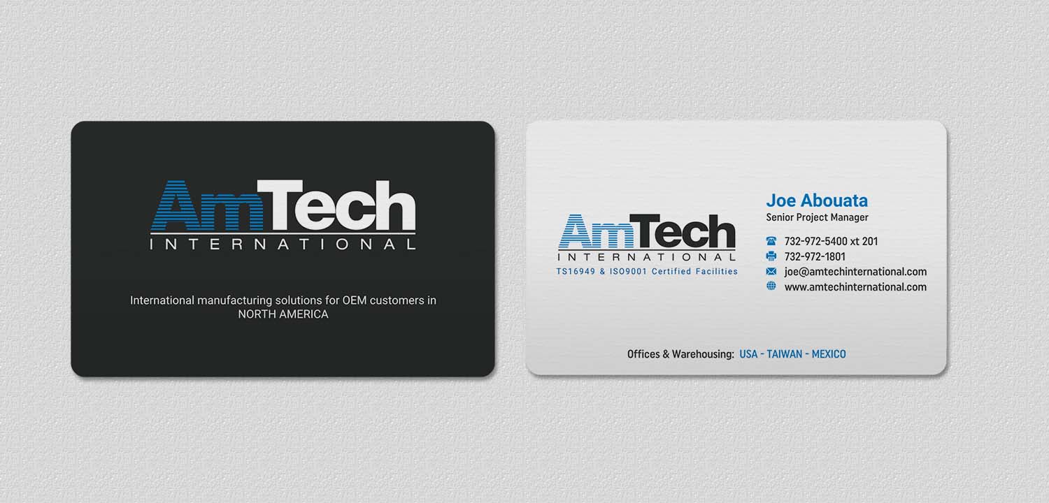 Business Card Design by INDIAN_Ashok for AmTech International | Design #16059712