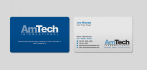 Business Card Design by INDIAN_Ashok for AmTech International | Design: #16059732