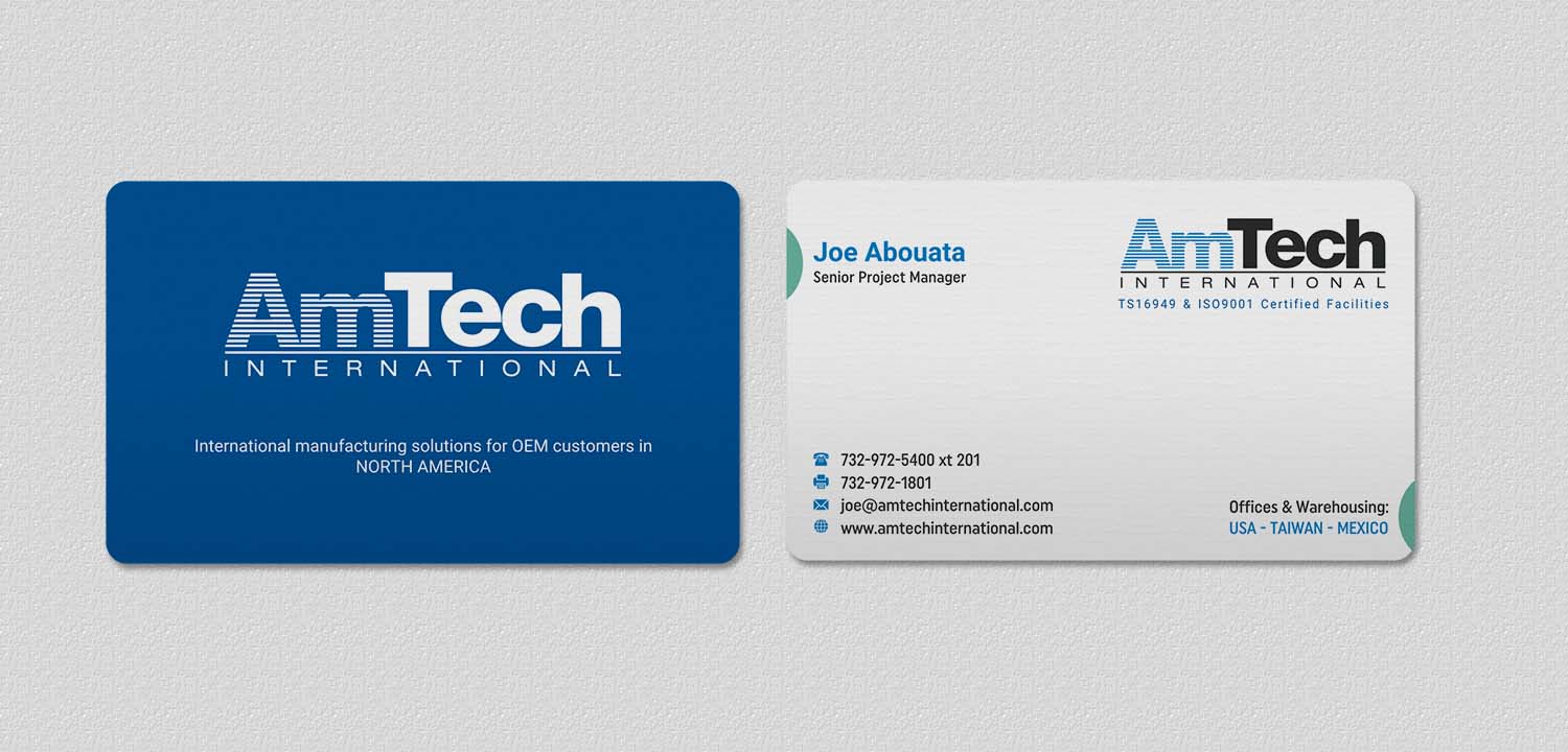 Business Card Design by INDIAN_Ashok for AmTech International | Design #16059733