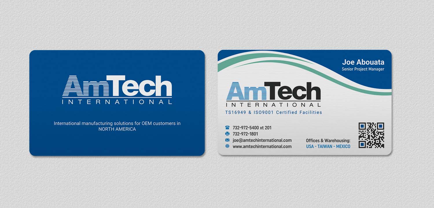 Design de Carte de Visite par INDIAN_Ashok pour AmTech International | Design #16059735