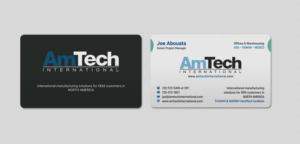 Business Card Design by INDIAN_Ashok for AmTech International | Design: #16059736