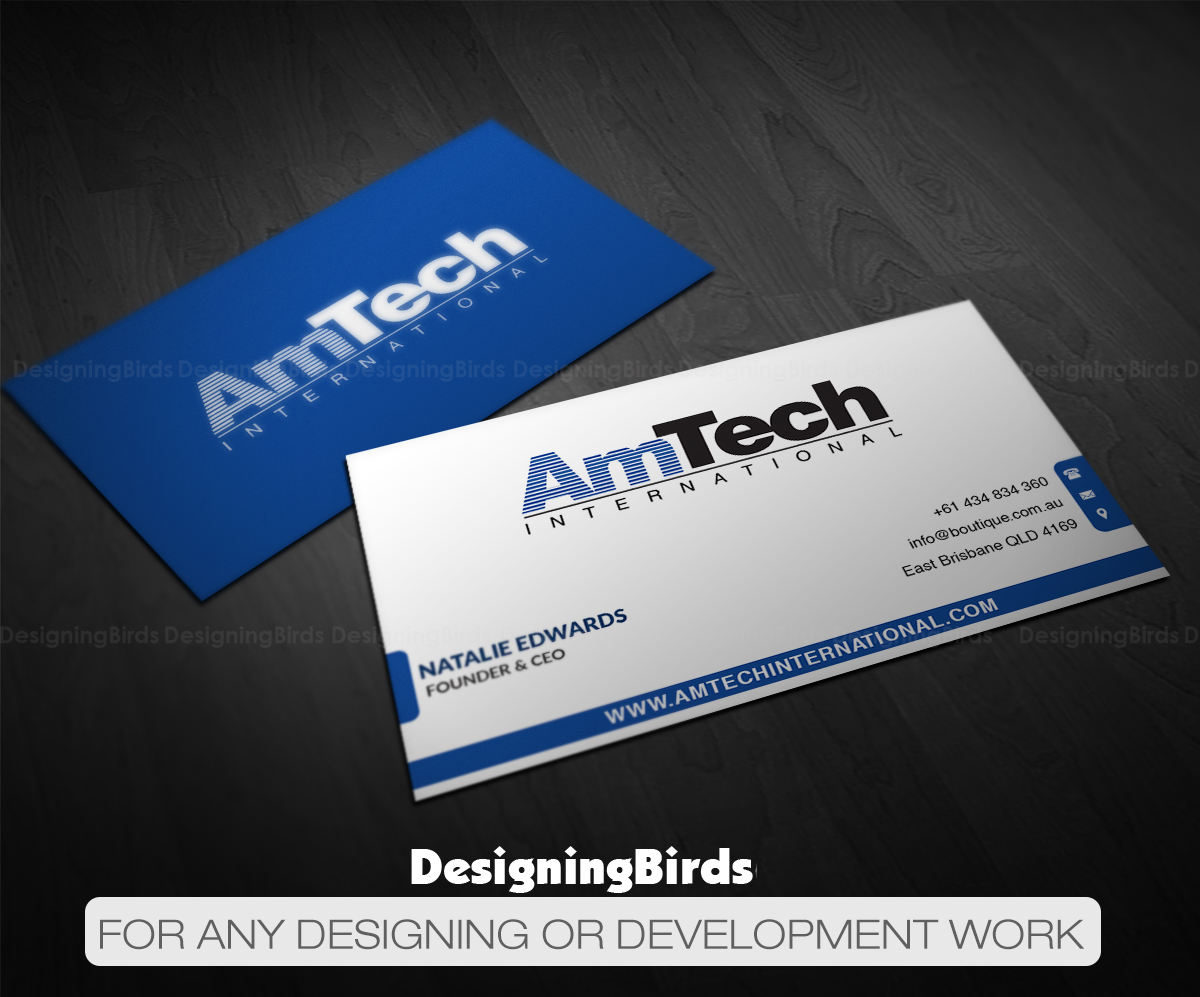 Business Card Design by Designing Birds for AmTech International | Design #16055108