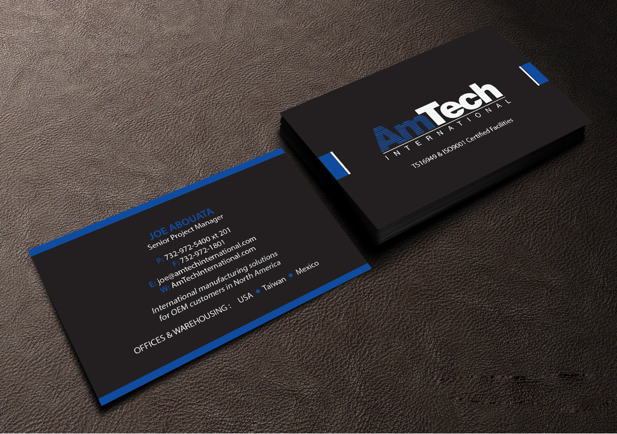 Design de Carte de Visite par Creations Box 2015 pour AmTech International | Design #16066295