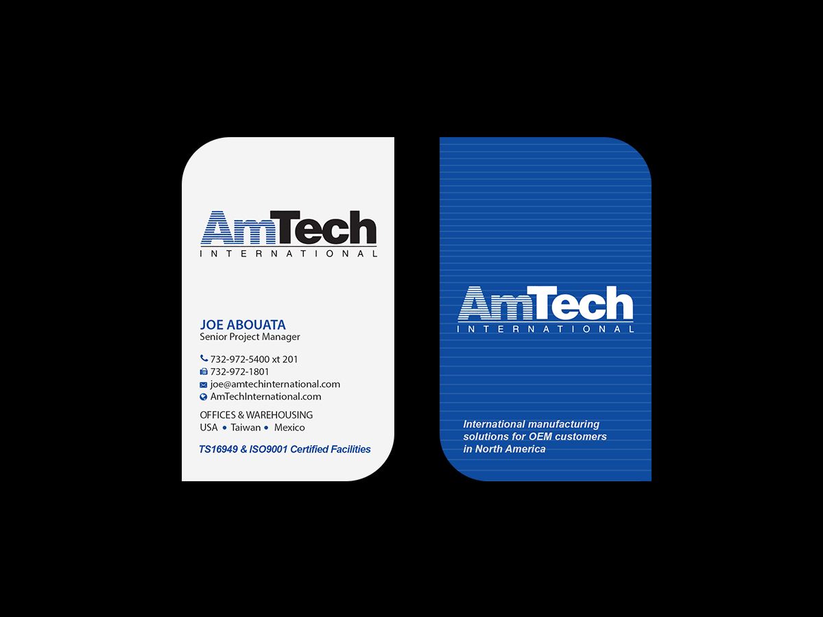 Diseño de Tarjeta de Presentación por Creations Box 2015 para AmTech International | Diseño #16066302