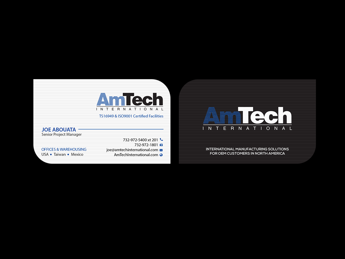 Diseño de Tarjeta de Presentación por Creations Box 2015 para AmTech International | Diseño #16066303