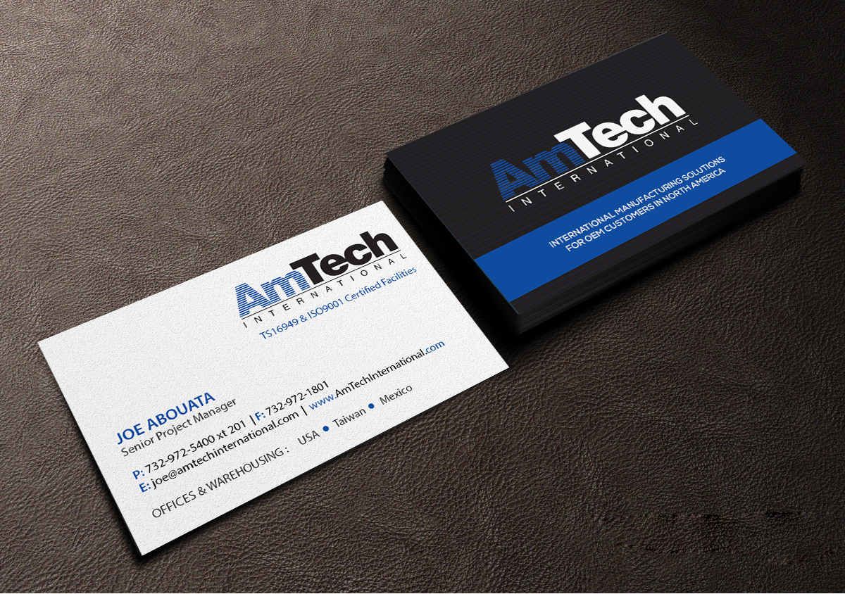 Diseño de Tarjeta de Presentación por Creations Box 2015 para AmTech International | Diseño #16066305