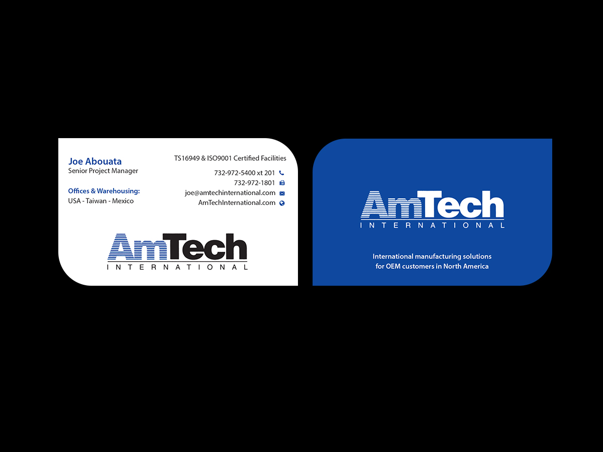 Diseño de Tarjeta de Presentación por Creations Box 2015 para AmTech International | Diseño #16066311