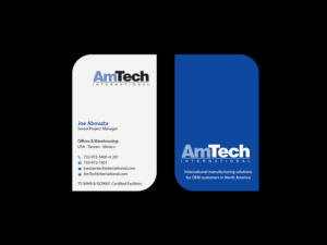 Design de Carte de Visite par Creations Box 2015 pour AmTech International | Design : #16066312