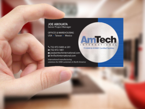 Design de Carte de Visite par Creations Box 2015 pour AmTech International | Design : #16066315