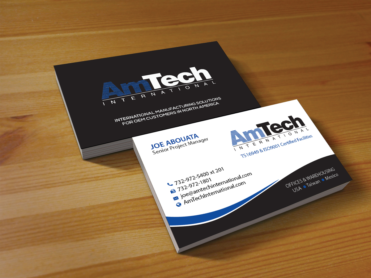 Diseño de Tarjeta de Presentación por Creations Box 2015 para AmTech International | Diseño #16066317