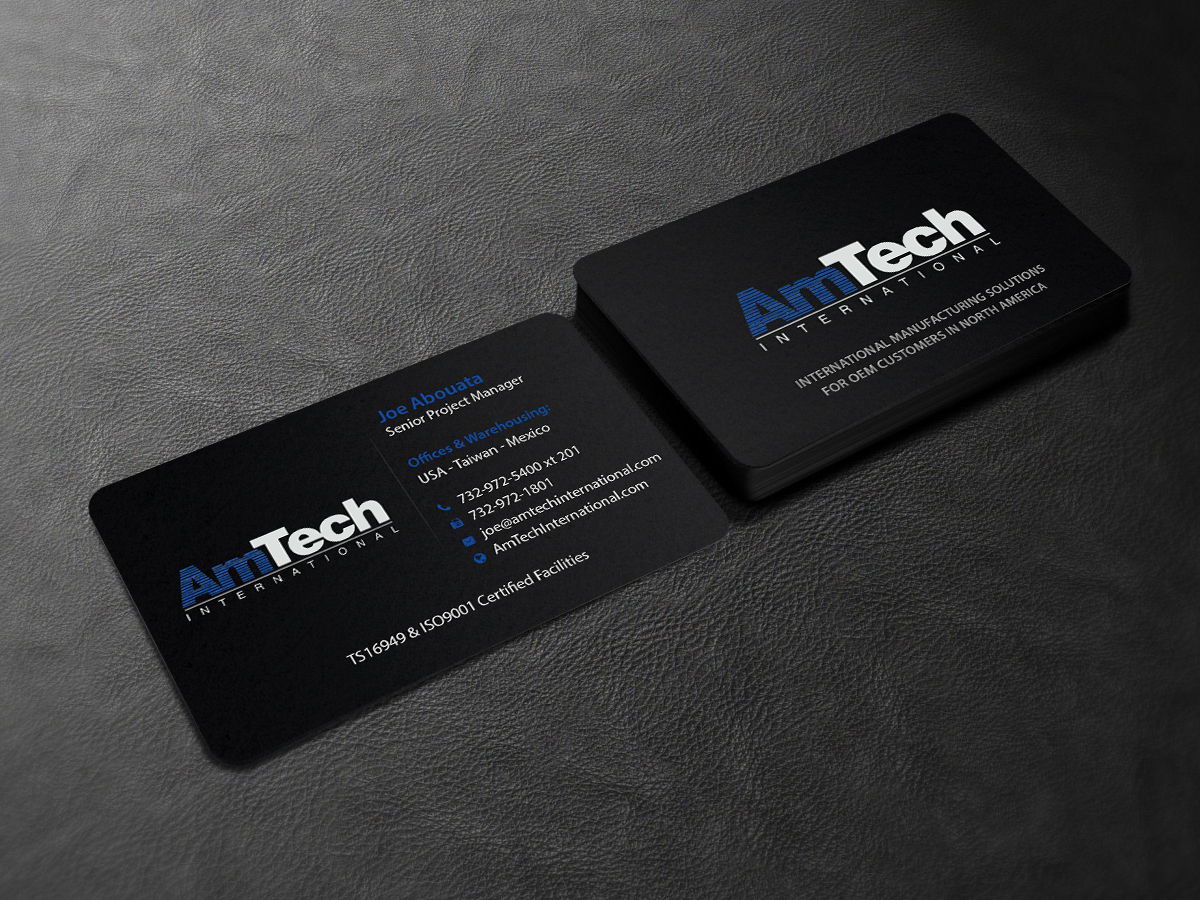Business Card Design by Creations Box 2015 for AmTech International | Design #16066323