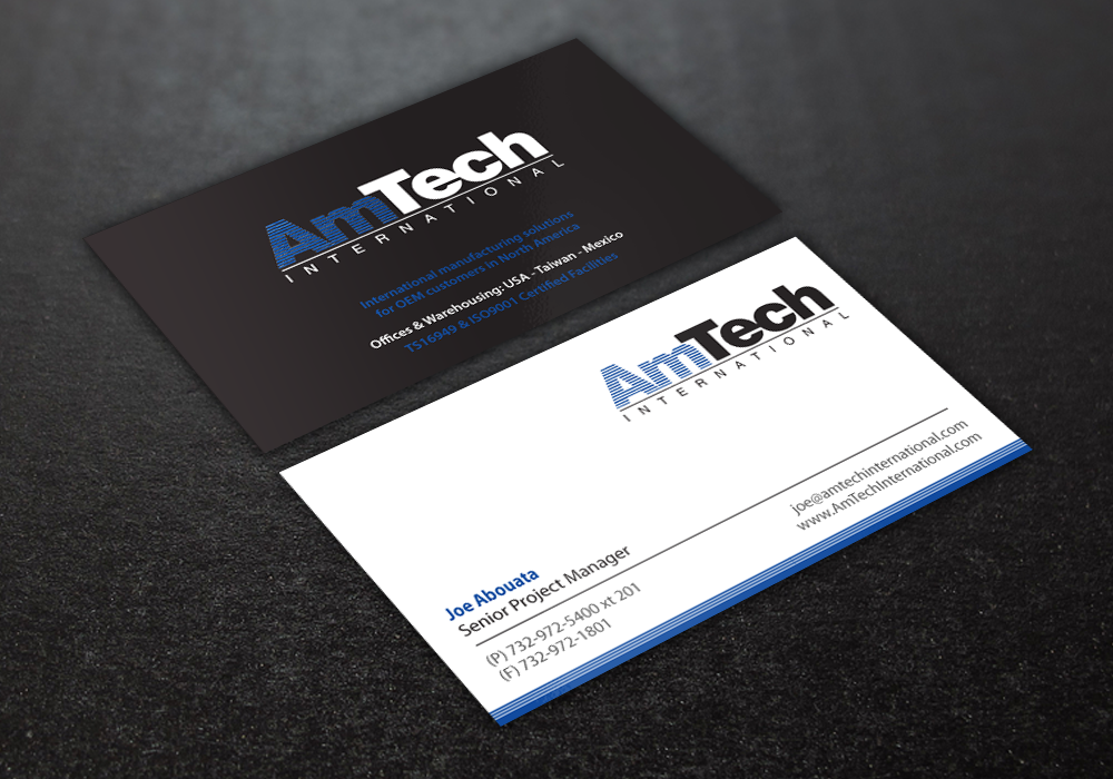 Business Card Design by Brand aid for AmTech International | Design #16073814