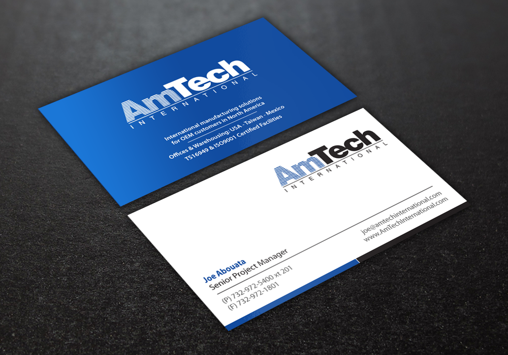 Business Card Design by Brand aid for AmTech International | Design #16073815