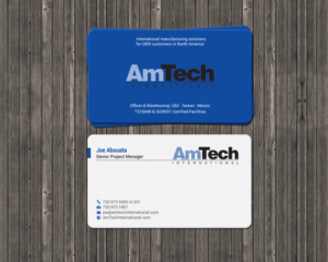 Business Card Design by chandrayaan.creative for AmTech International | Design: #16060285