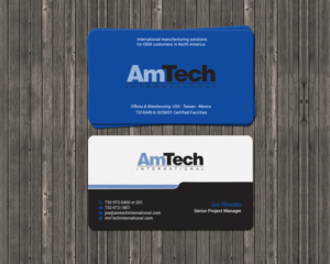 Business Card Design by chandrayaan.creative for AmTech International | Design: #16060487