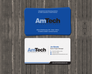 Business Card Design by chandrayaan.creative for AmTech International | Design: #16060488