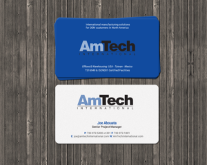 Business Card Design by chandrayaan.creative for AmTech International | Design: #16060490