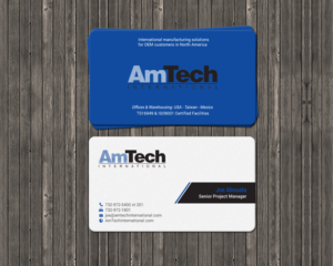 Design de Carte de Visite par chandrayaan.creative pour AmTech International | Design : #16060563