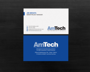 Design de Carte de Visite par chandrayaan.creative pour AmTech International | Design : #16068905
