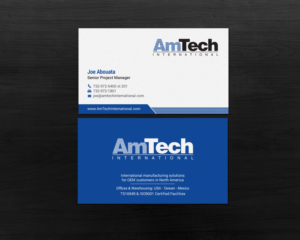 Design de Carte de Visite par chandrayaan.creative pour AmTech International | Design : #16068929
